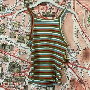 stripes 70s inspired tank top